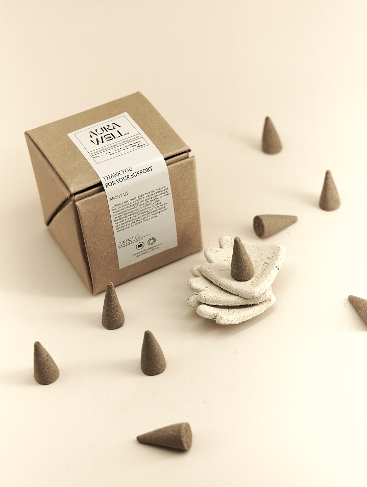 PALO SANTO INCENSE CONES WITH CERAMIC PLATE