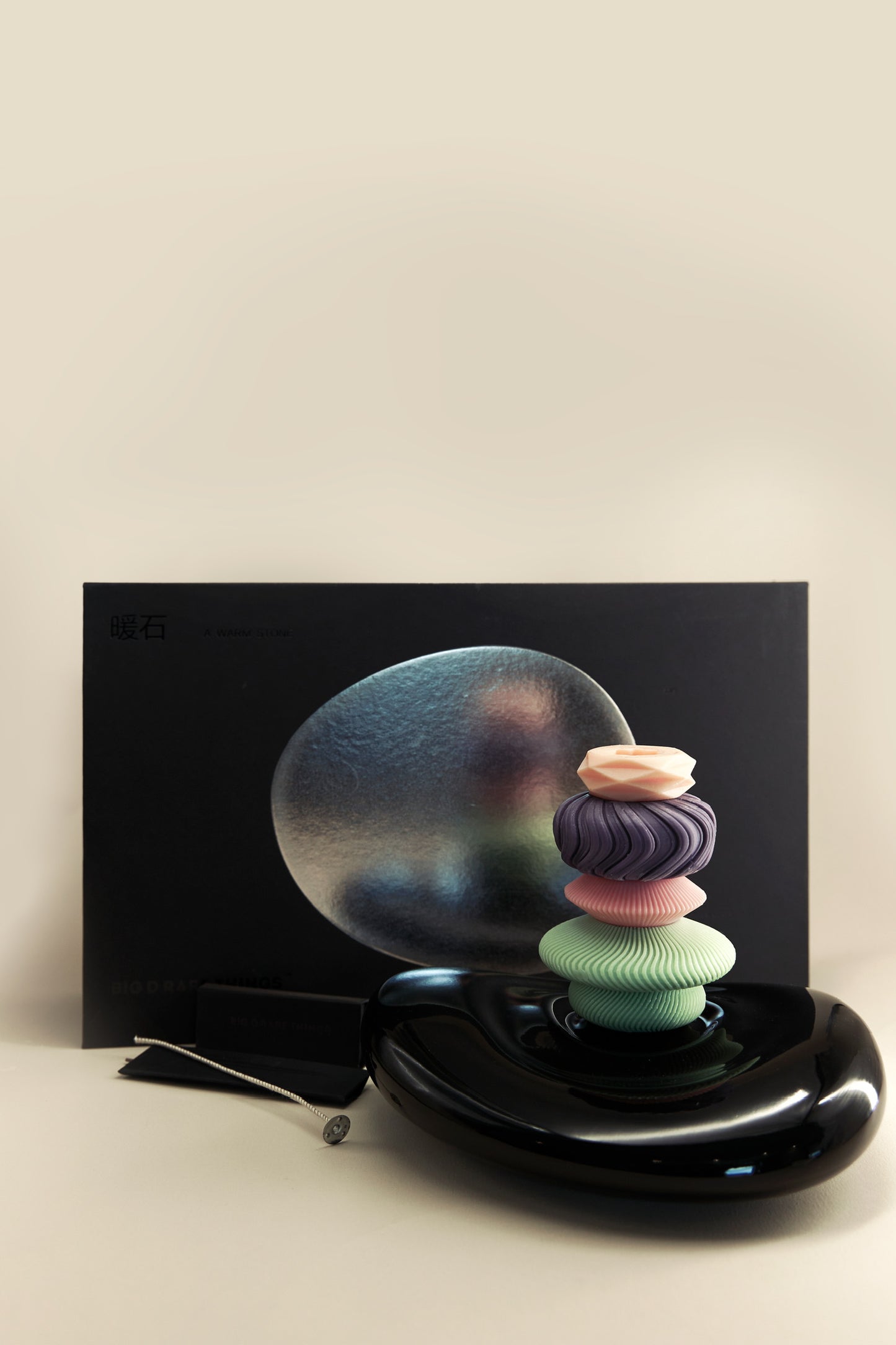 Ceramic Rock Candle Set