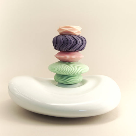 Ceramic Rock Candle Set