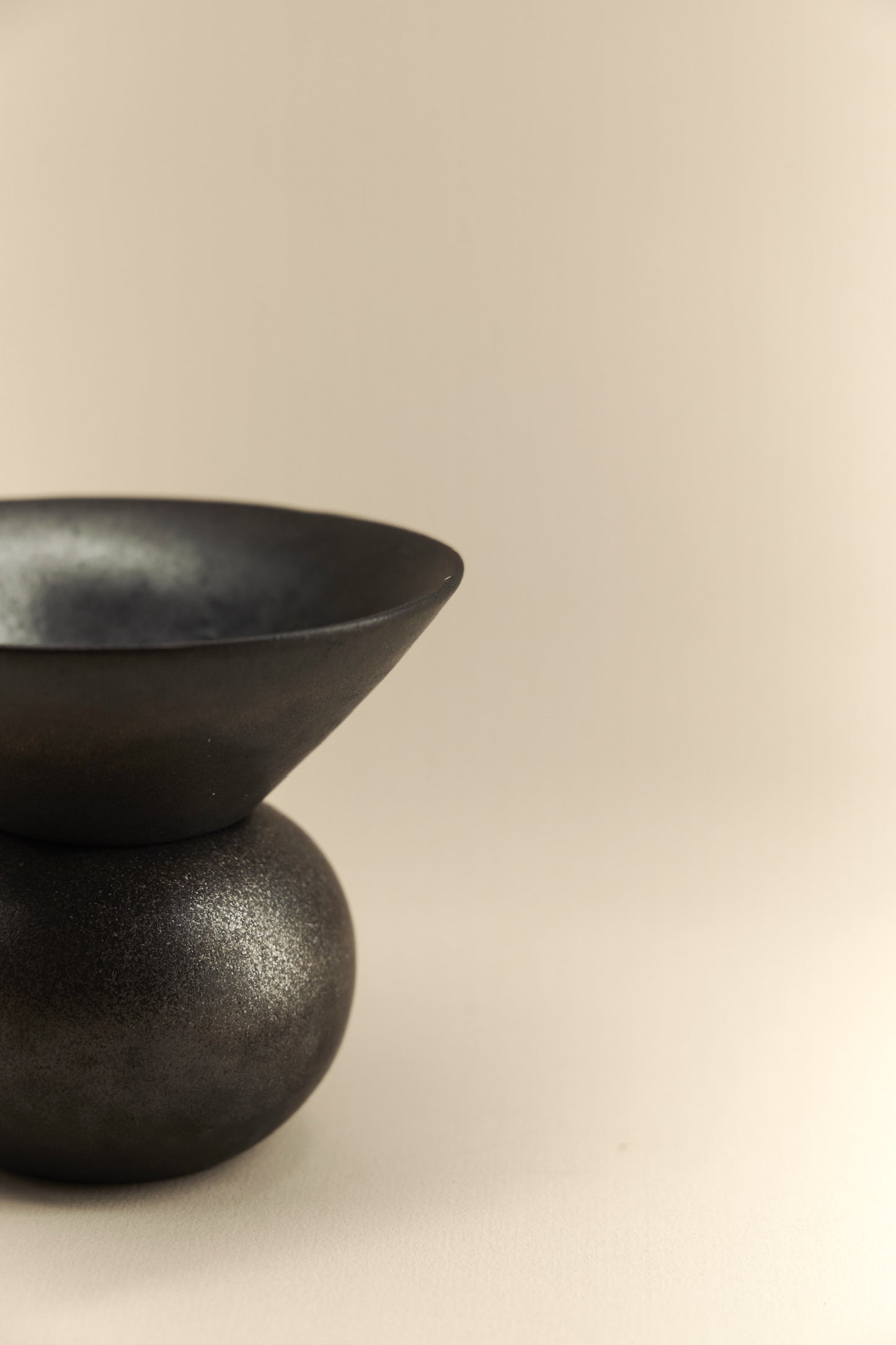 Ceramic Smudge stick Holder - Black Metalic