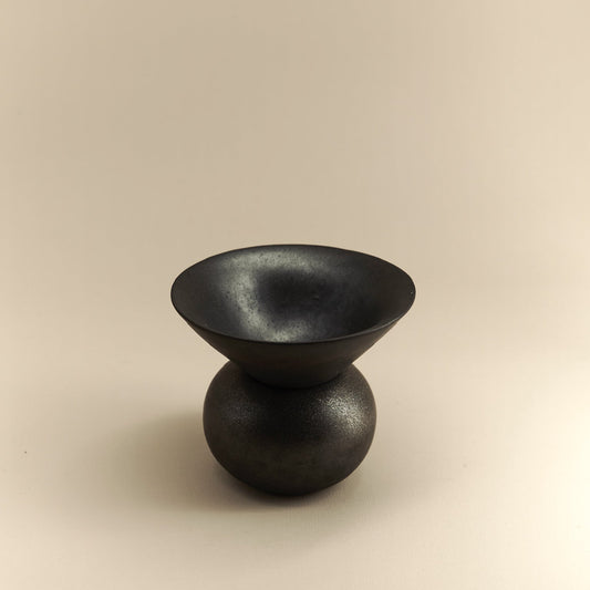 Ceramic Smudge stick Holder - Black Metalic
