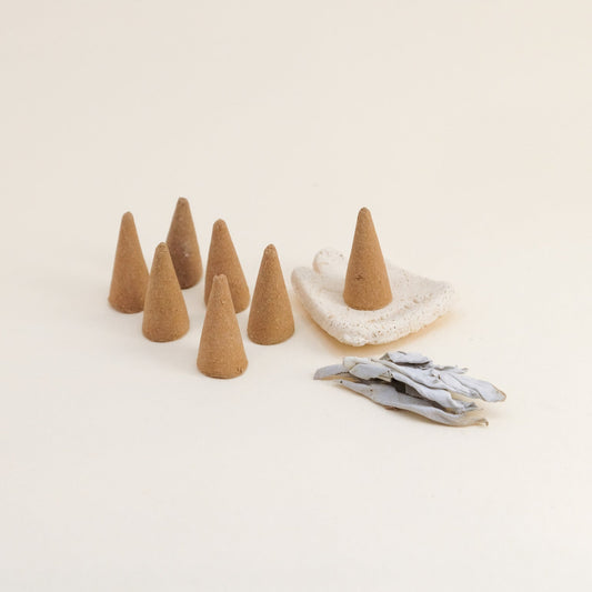 White Sage Incense Cones Set