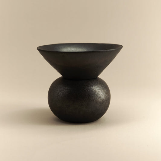 Ceramic Smudge stick Holder - Black Metalic